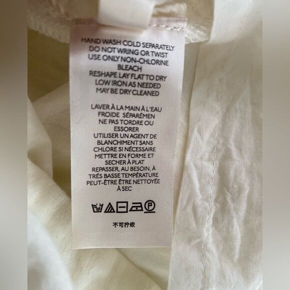 Free People Easy to Love Mini Dress Smocked Cute Romantic Babydoll Ivory Sz S - Picture 13 of 14